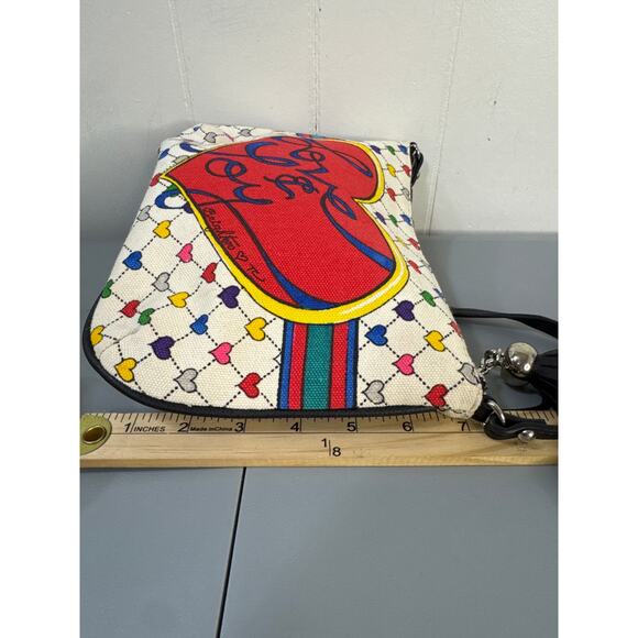Brighton Love & Joy Crossbody Shoulder Bag Canvas Tassled Signature Design - Picture 7 of 10